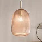 Hängelampe DUKE, amberfarben, Ø 21 cm, Glas