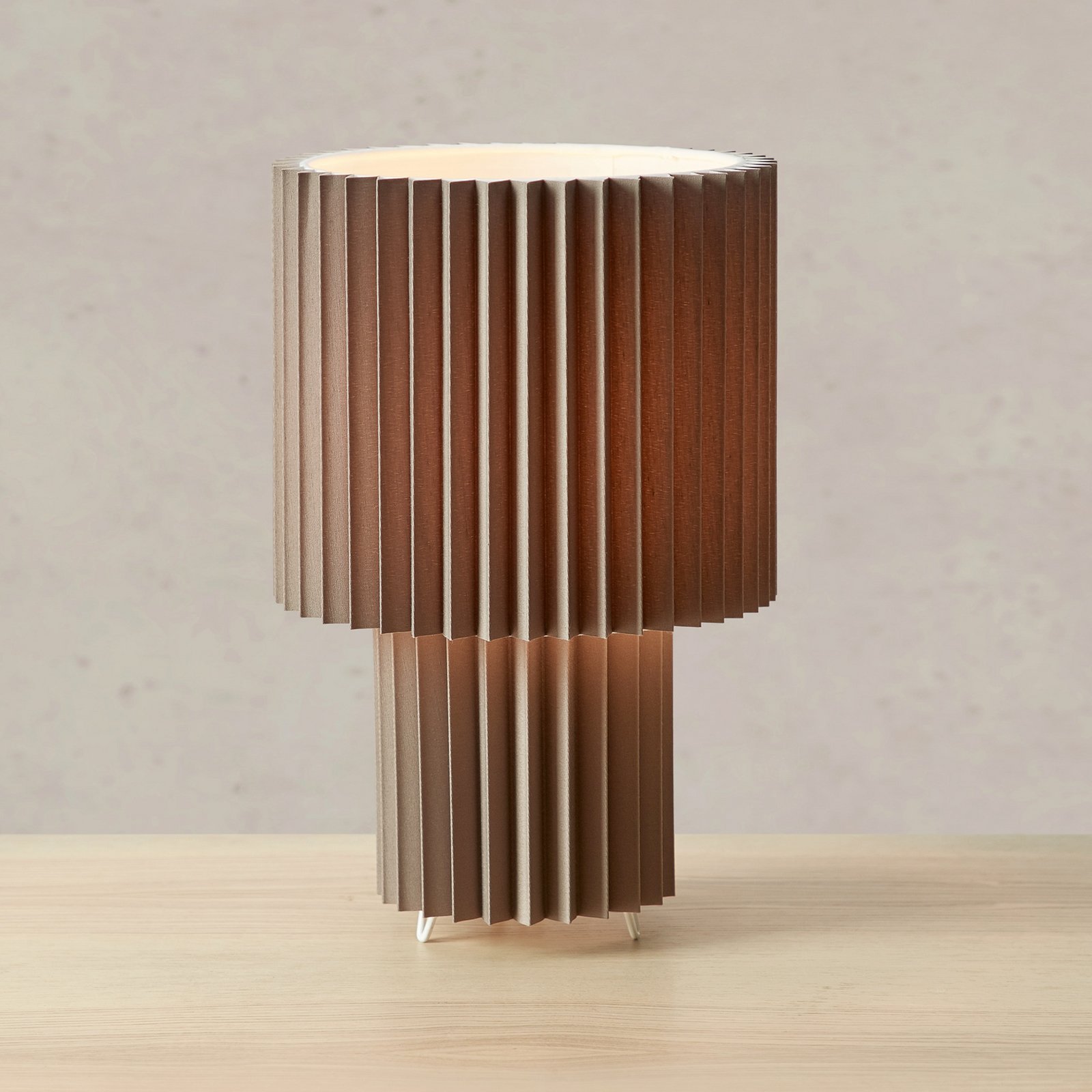 Markslöjd Tischleuchte Catis, grau, 32 cm hoch, Textil, E27