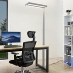 Arcchio LED floor lamp Logan Pro, silver, sensor, dimmable