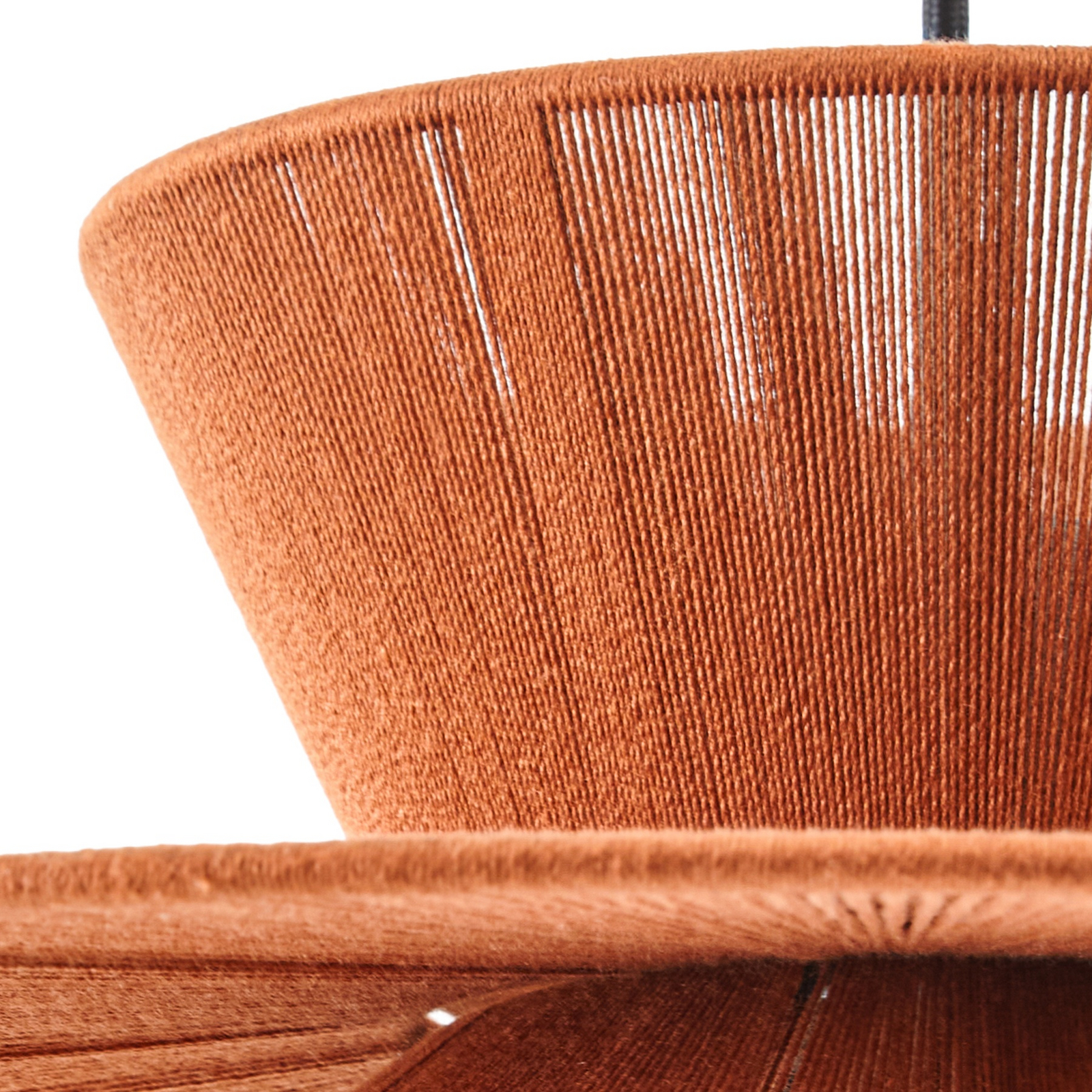 Suspension Novie, marron, coton, Ø 50 cm - Lucande Suspension Novie, marron, coton, Ø 50 cm - Lucande