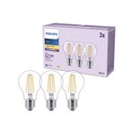 Philips LED-pære E27 A60 7W 806lm 2700K filament 3-pak