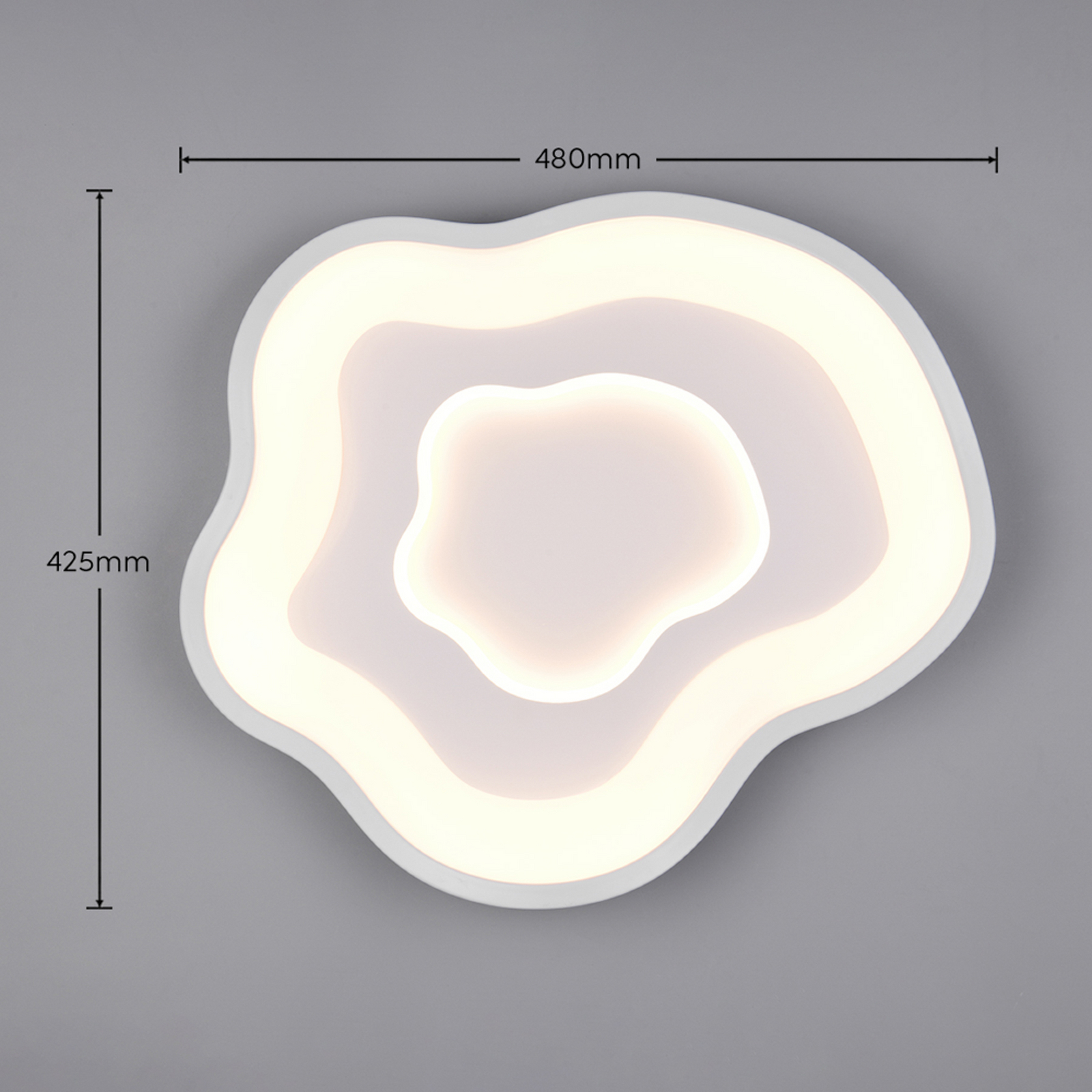 Plafoniera LED Nube, bianca, metallo, CCT, telecomando Plafoniera LED Nube, bianca, metallo, CCT, telecomando