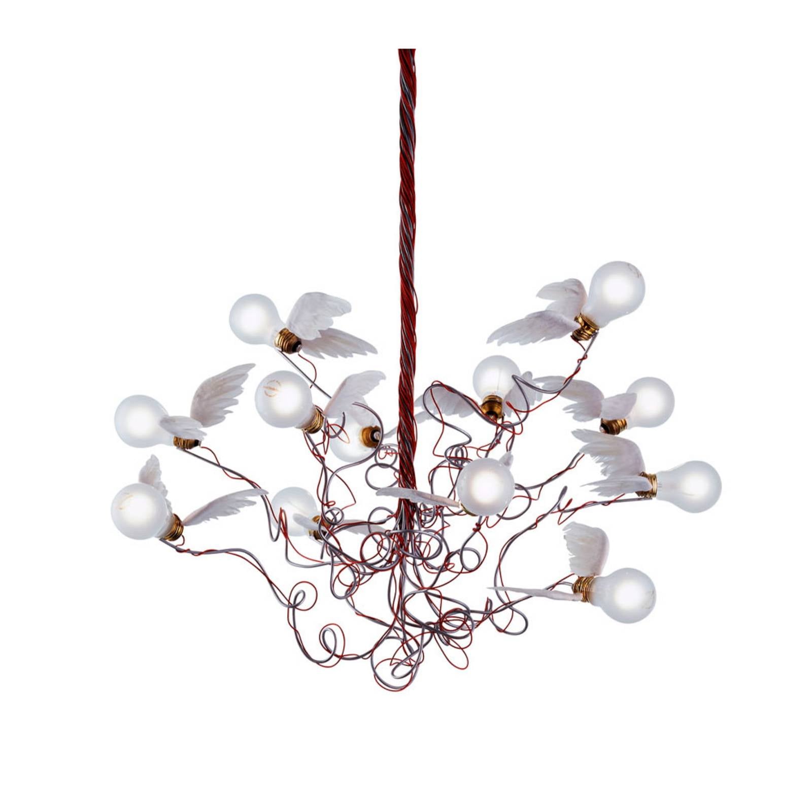 Ingo Maurer Birdie - LED-Hängeleuchte, Kabel rot