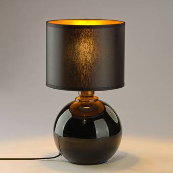 Lampe à poser Palla, Ø 20 cm, noire/dorée