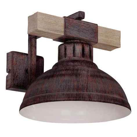 Wandleuchte Hakon, rostbraun/holz natur
