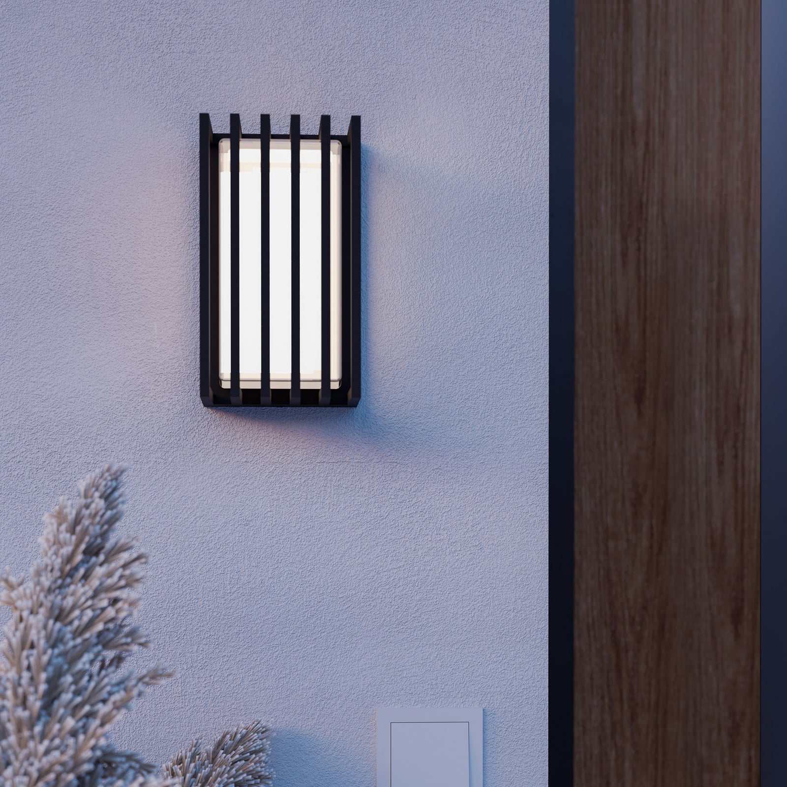 Genovese LED vanjska zidna svjetiljka, crna, visina 24 cm, senzor