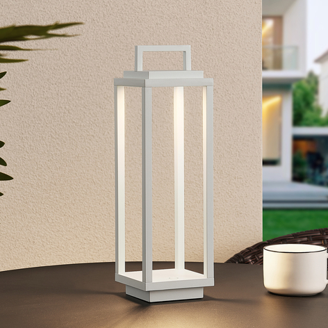 Lucande Mirina lanterna LED da esterni USB, bianco