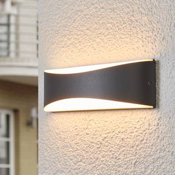 Antracitfarvet LED-udendørsvæglampe Akira