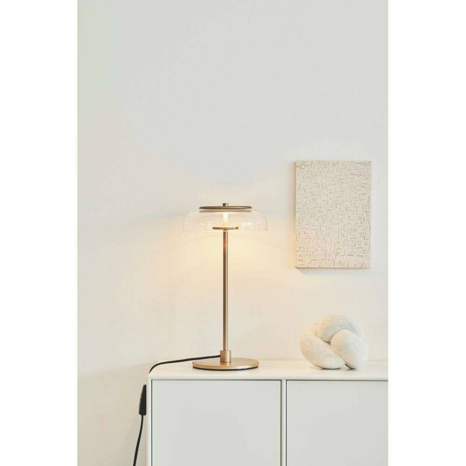 Lampa stołowa LED Nuura Blossi, wysokość 43 cm, kolor złoty/przezroczysty