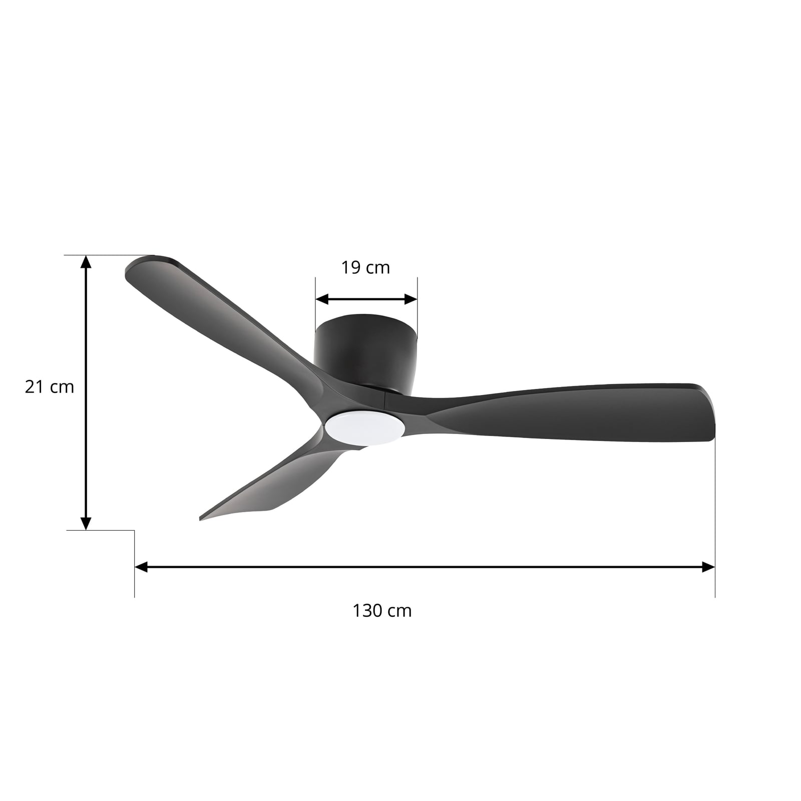 Lucande Smart LED-Deckenventilator Moneno, schwarz, DC, Tuya