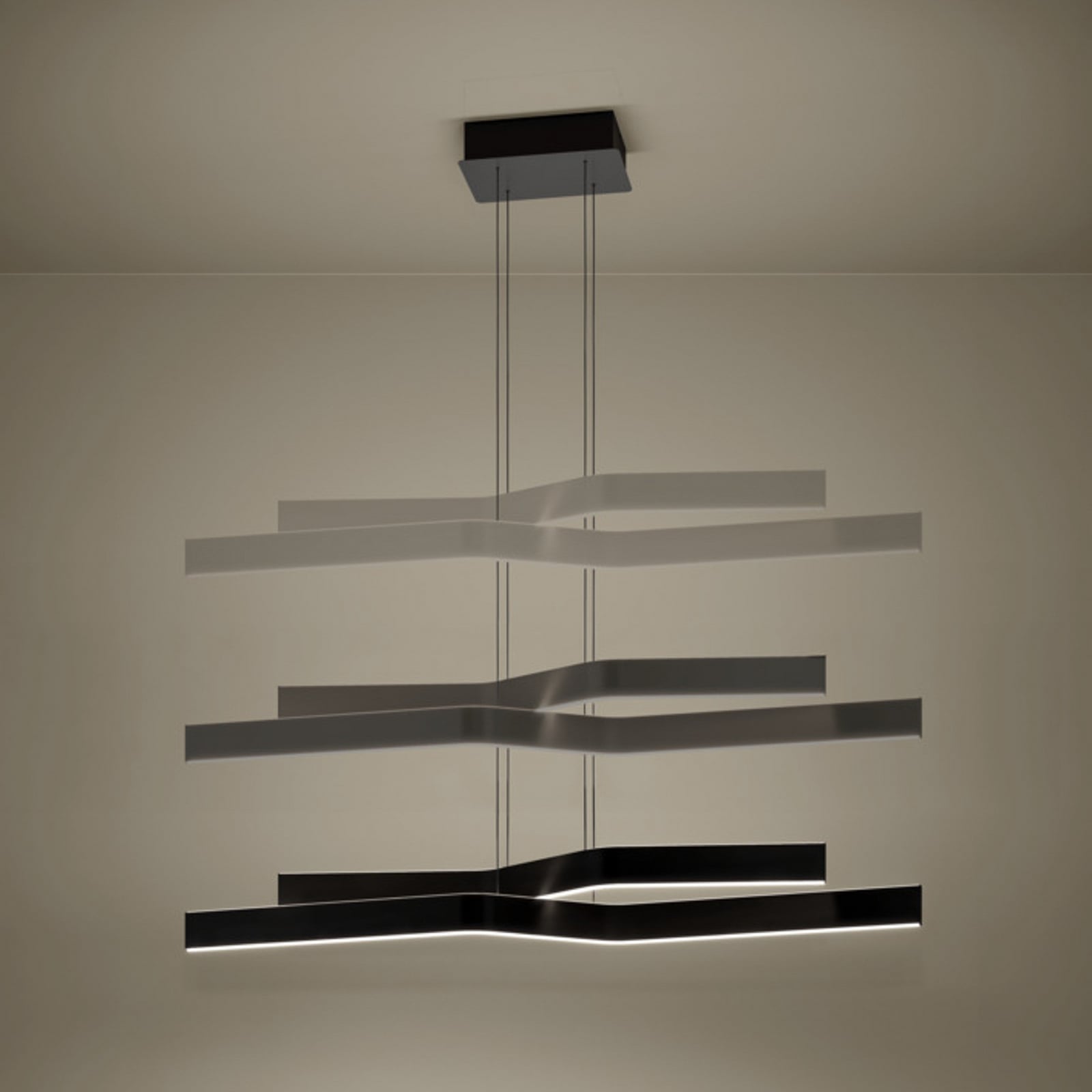 EGLO LED hanglamp PLAYITAS, zwart, 120 cm, 2-lamps, CCT EGLO LED hanglamp PLAYITAS, zwart, 120 cm, 2-lamps, CCT