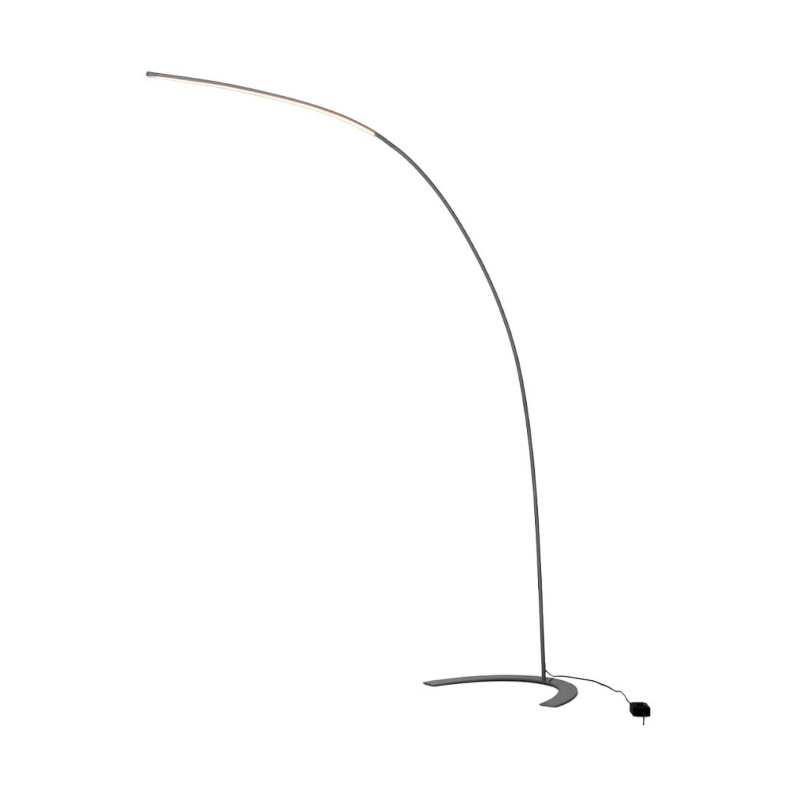 Lampa stojąca LED Lindby Danua, srebrny, metal, wys. 200cm