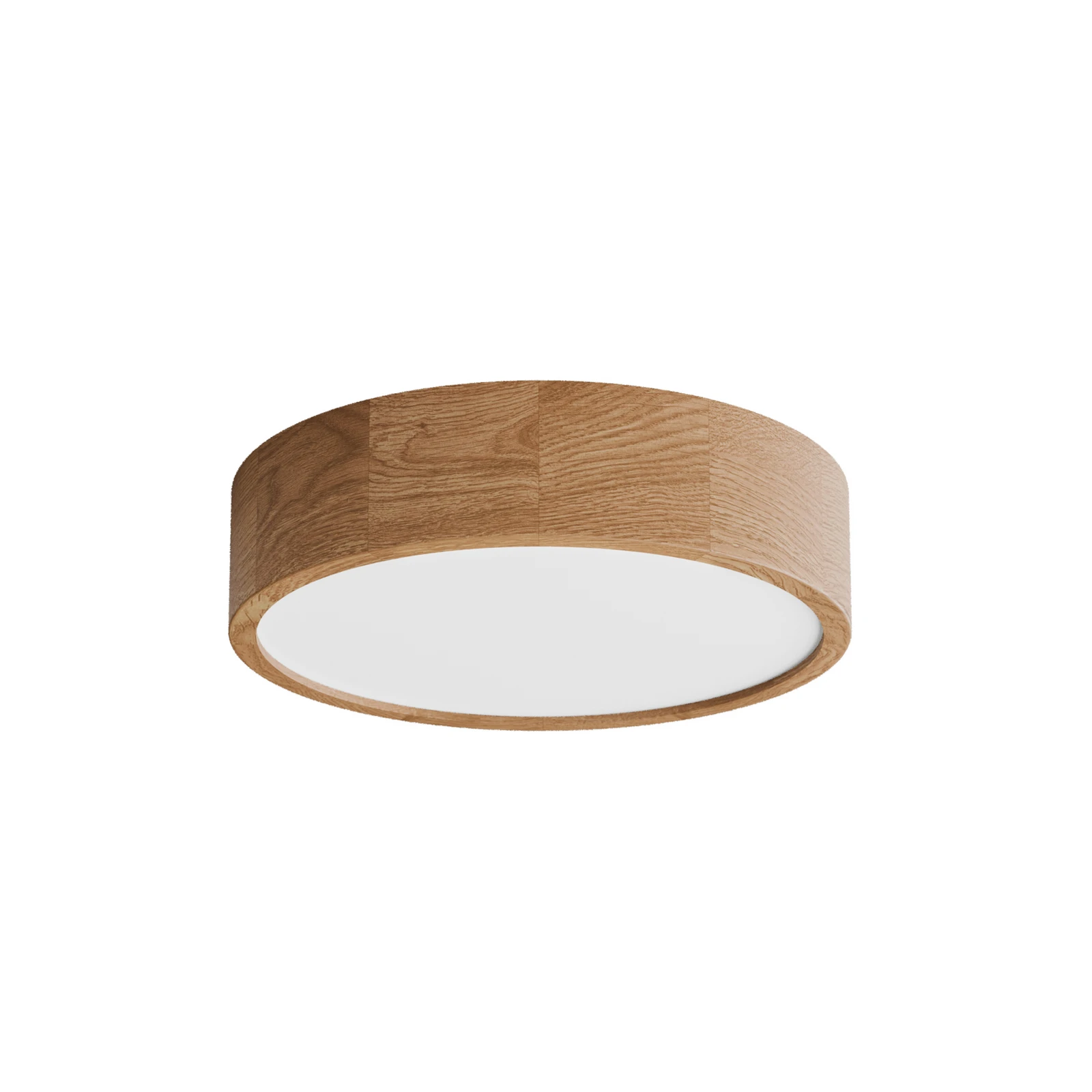 Plafoniera Cleo DR375, IP20, sensore, Ø 38 cm, legno di quercia