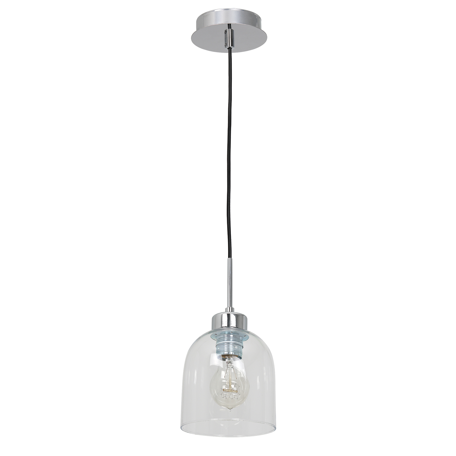 Fill hanging light, clear/chrome, 1-bulb