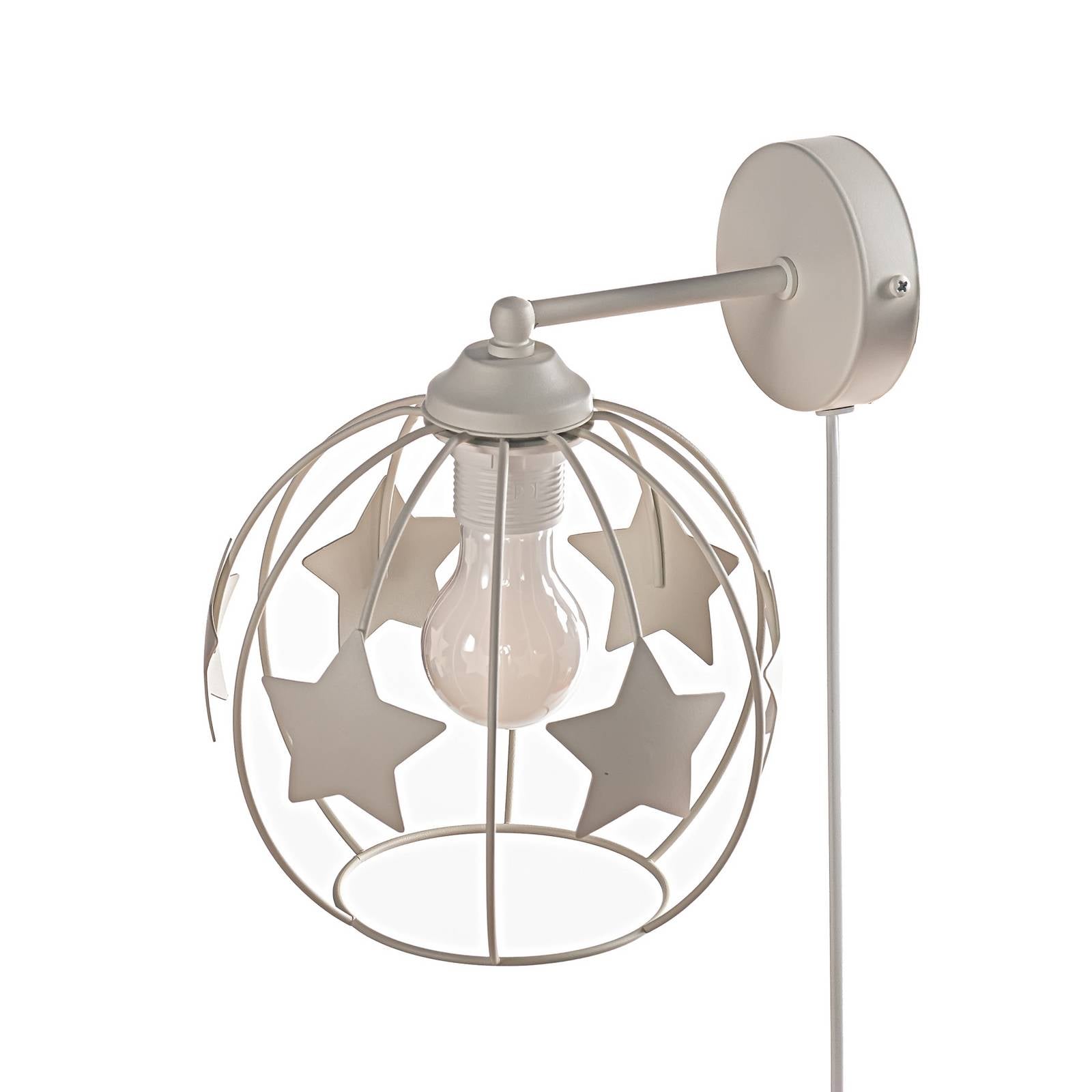 Wandleuchte Stars, sandfarben, Metall, Ø 21 cm, Stecker