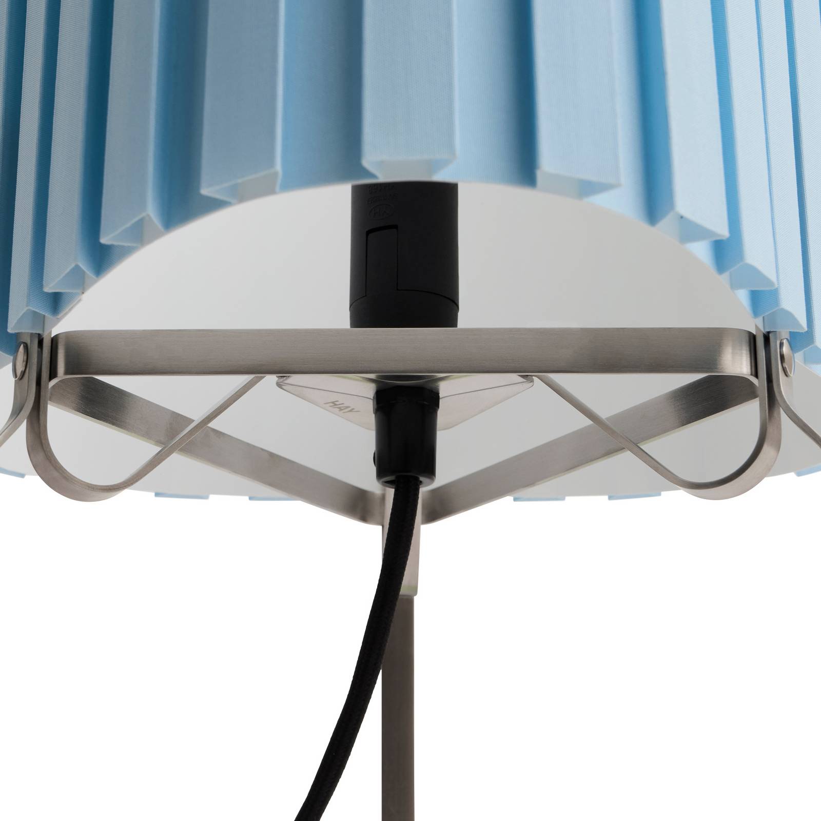 Lampa stołowa Hay Canelé, jasnoniebieska, wysokość 37 cm, E14, materiał