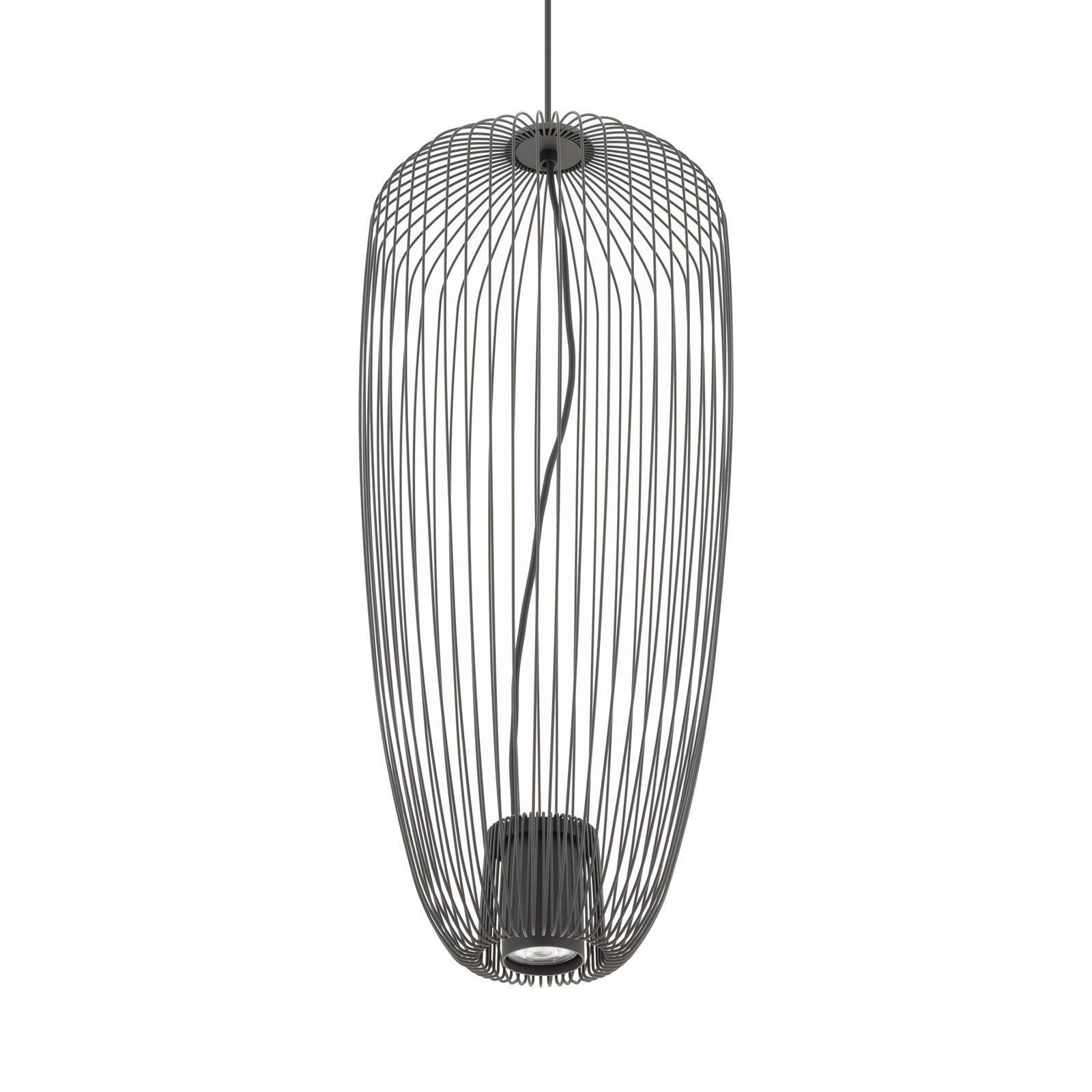 Pumpkin S pendant light, dark grey, Ø 27 cm, metal, GU10