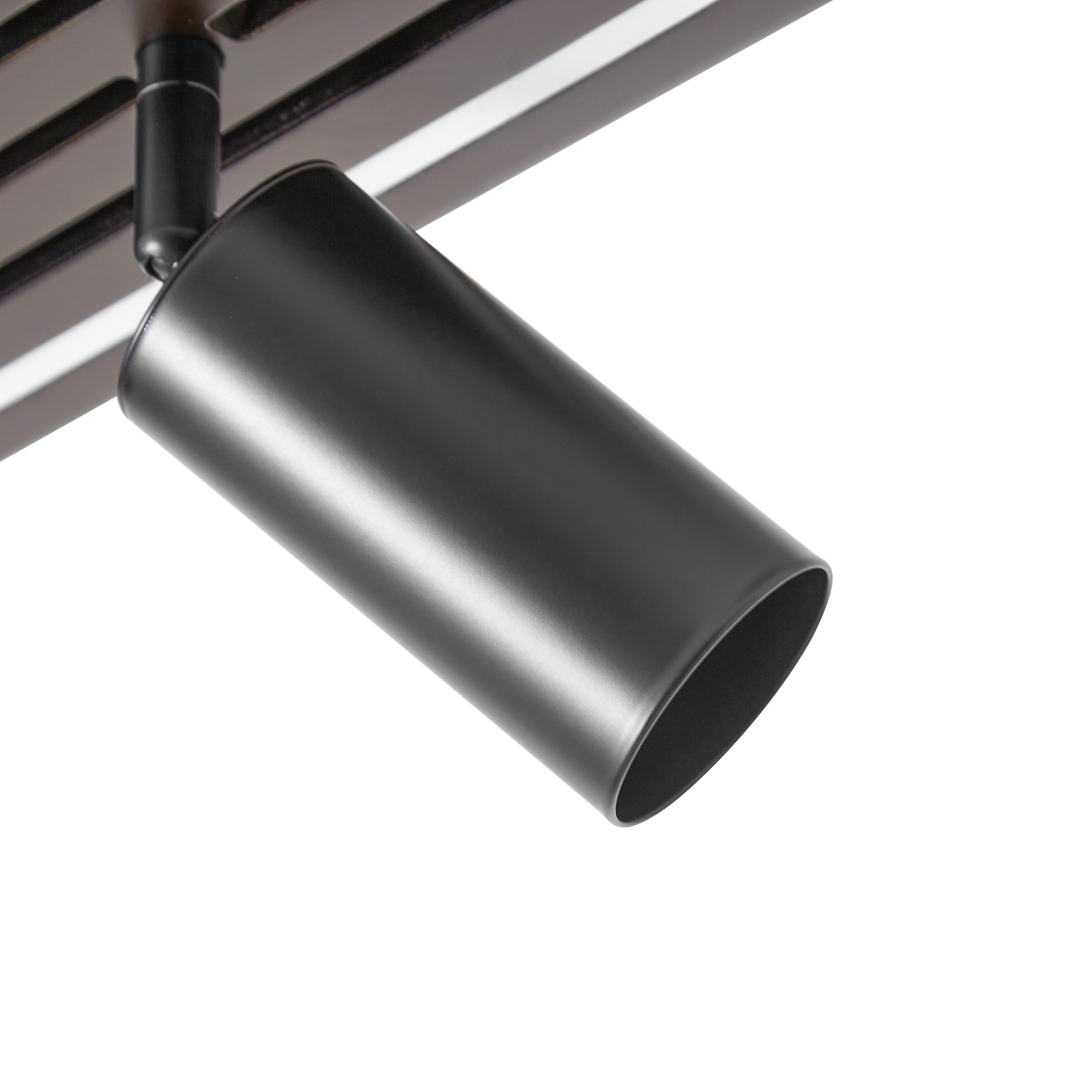 Lucande LED plafondspot Tiron, 5-lamps, 100 cm, eikenhout Lucande LED plafondspot Tiron, 5-lamps, 100 cm, eikenhout