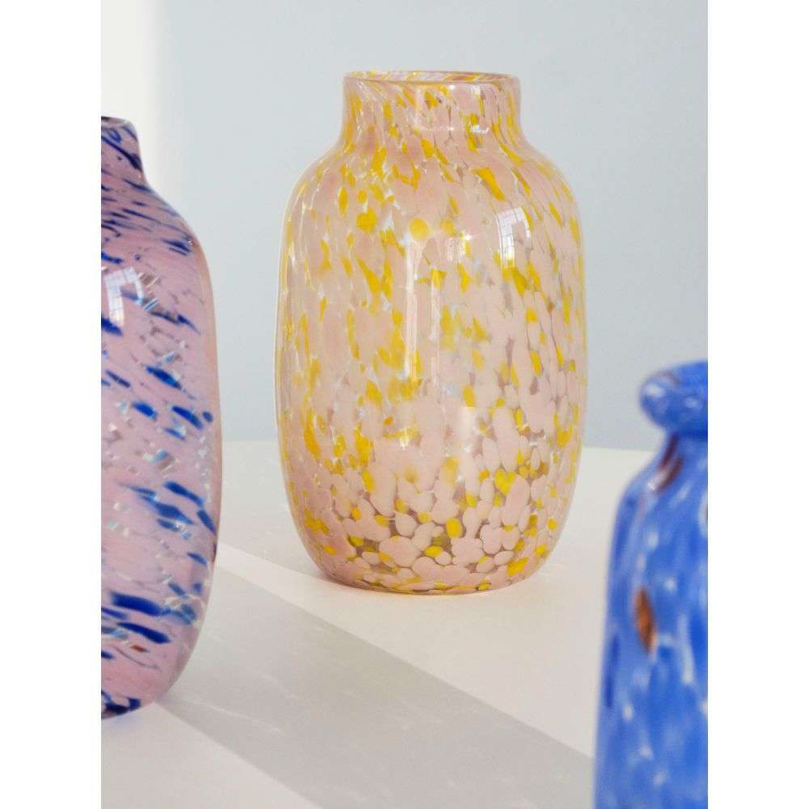 Splash Vase Round Large Light Pink/Yellow - Hay