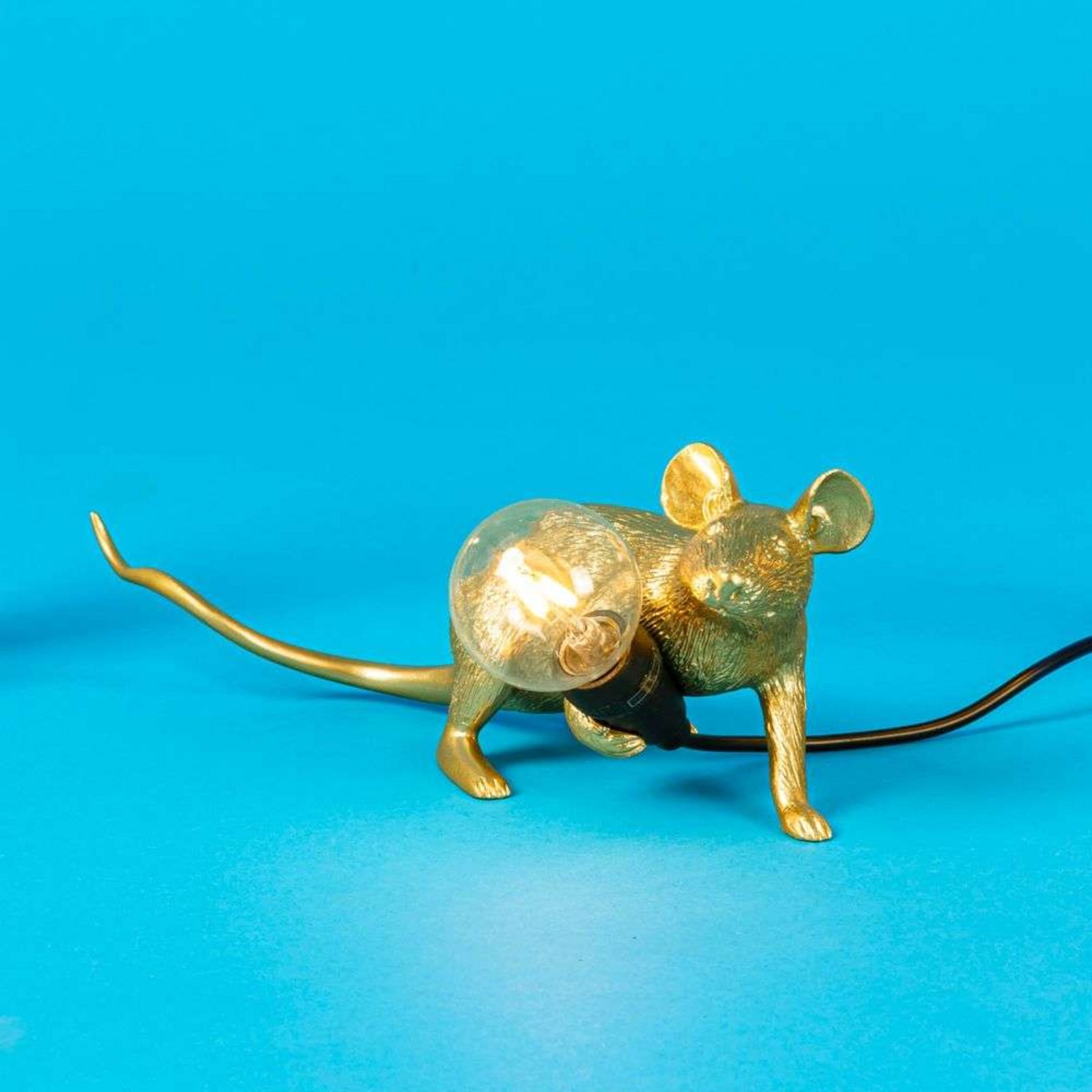 Mouse Lamp Lop Lying Down Stolová Lampa Gold - Seletti