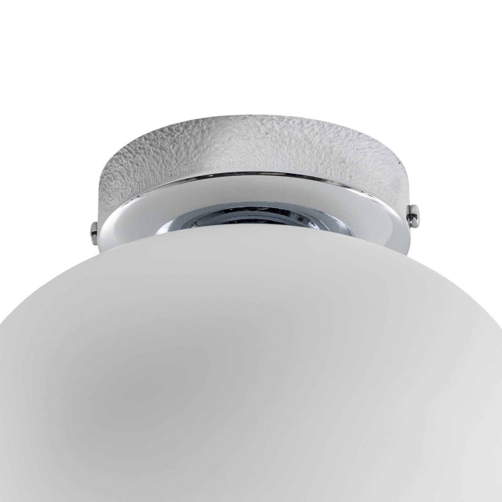 Deckenlampe Ufo, chrom/weiß, Ø 18 cm, Glas, G9 günstig online kaufen