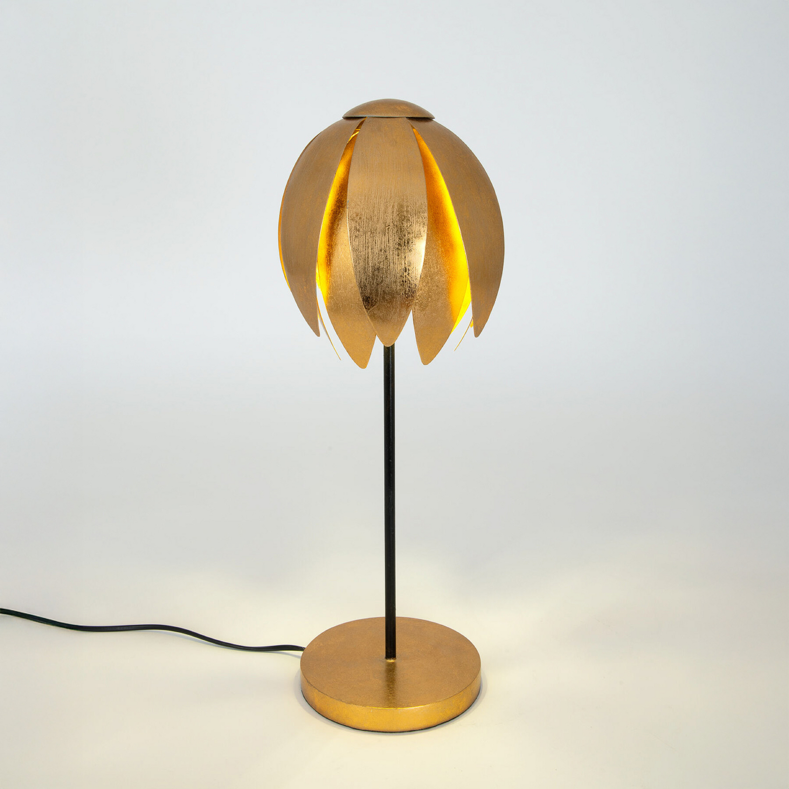 Bordlampe FLORILUME, gullfarget, høyde 50 cm, metall, 2 x G9