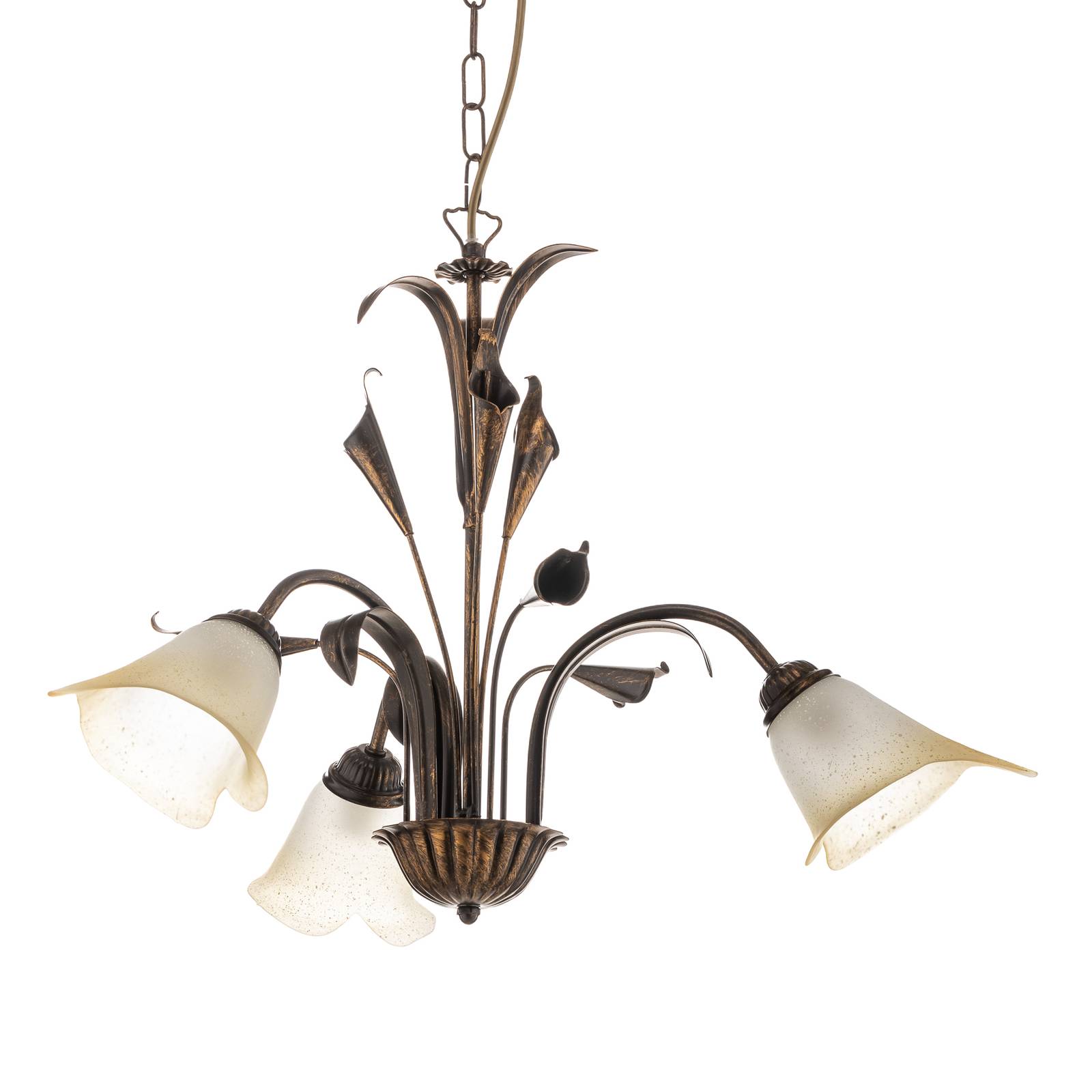 Lampa wisząca Lucrezia 3-punktowa, brązowa