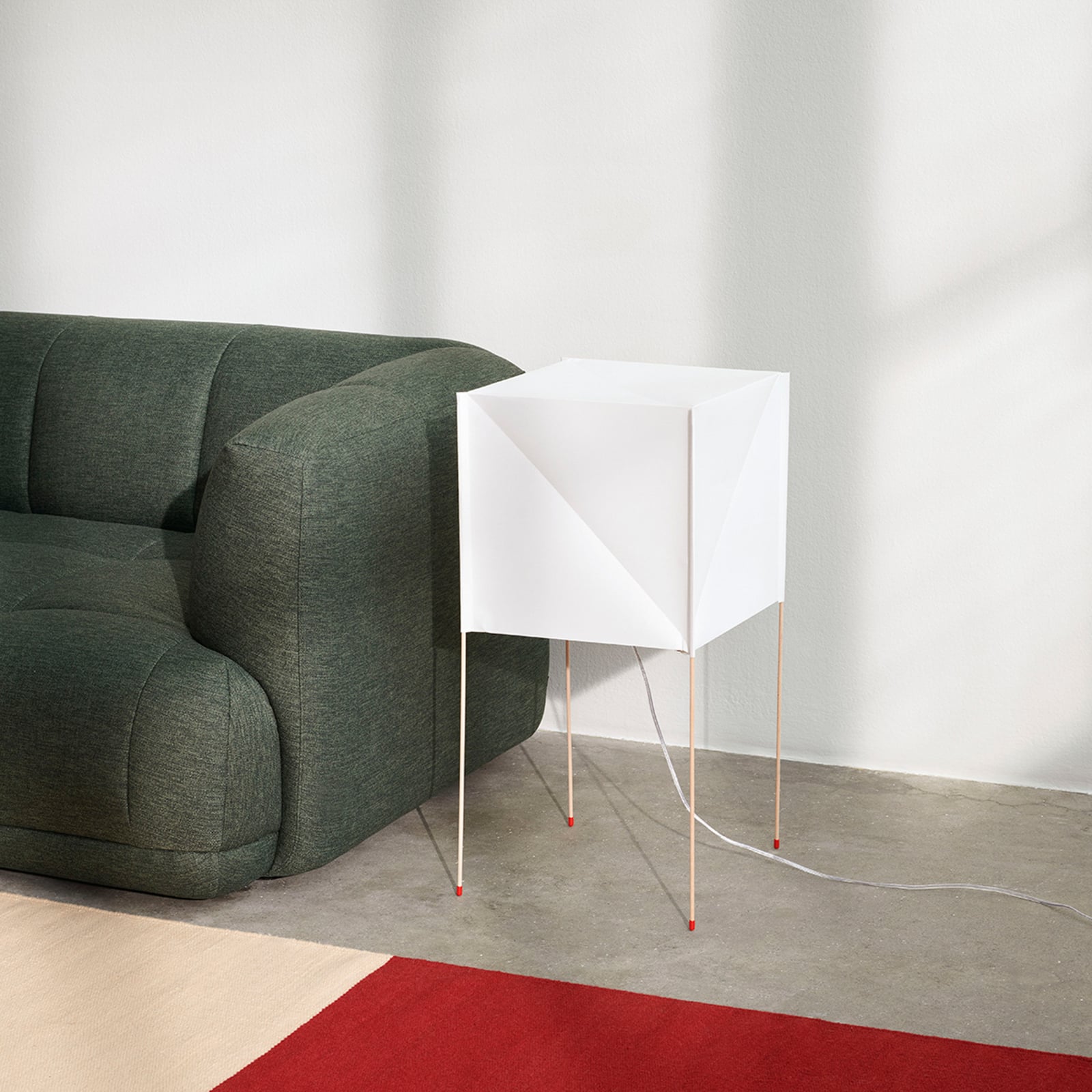Paper Cube floor lamp, white, UK plug, 74 cm, wood - HAY Paper Cube floor lamp, white, UK plug, 74 cm, wood - HAY