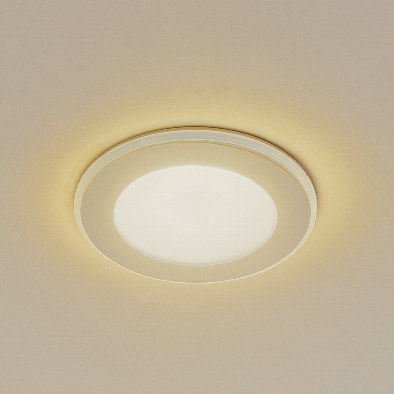 Lindby LED-inbyggnadslampa Toka, 6,5 W, vit, plast, CCT