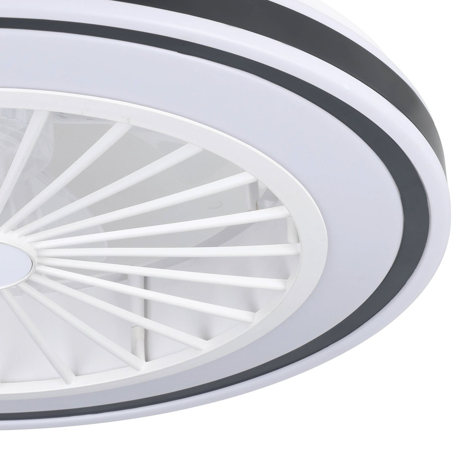 Stropní ventilátor Almeria LED CCT, bílá/černá