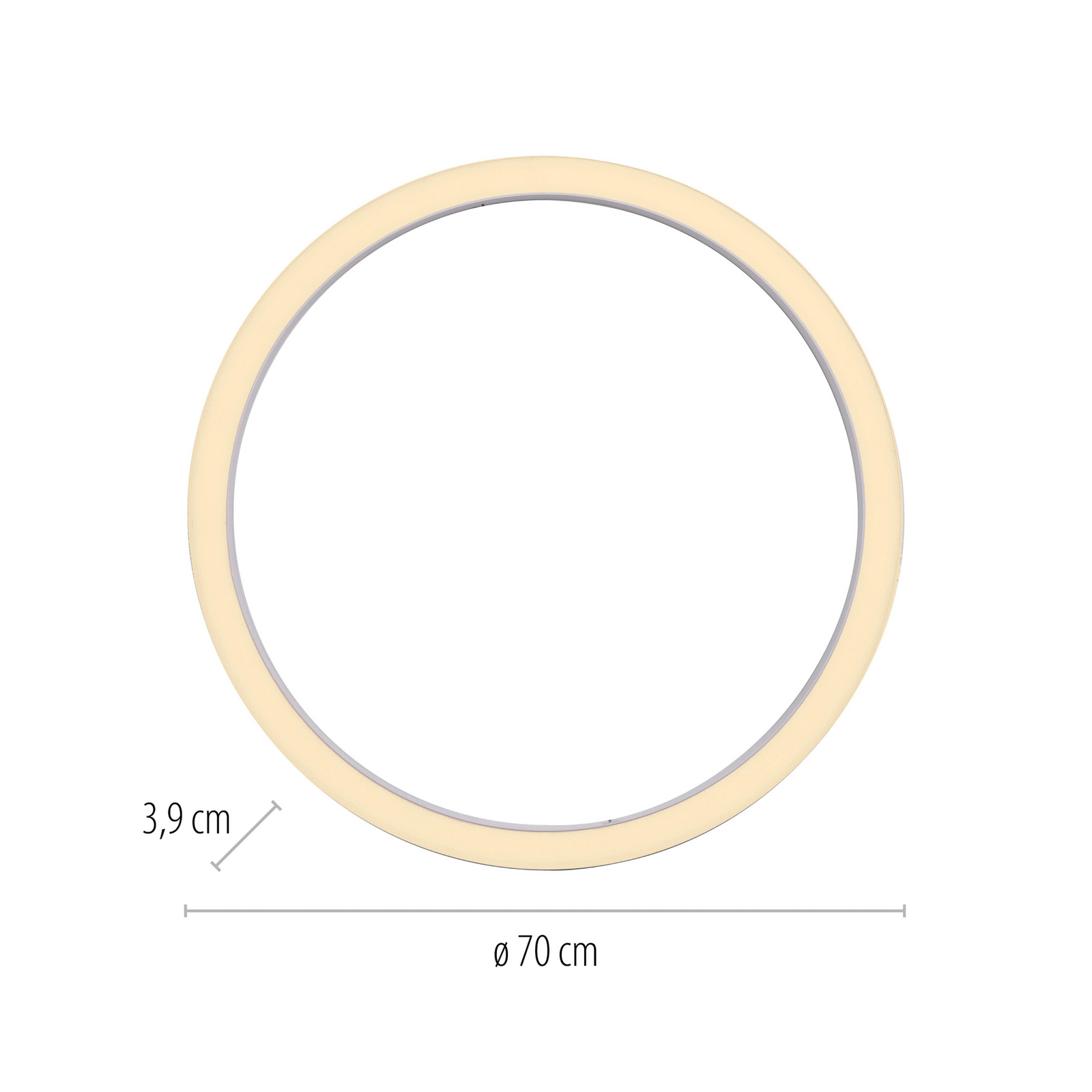 Lampa sufitowa PURE LED Lines, Ø 70 cm, biała, CCT Pilot zdalnego sterowania