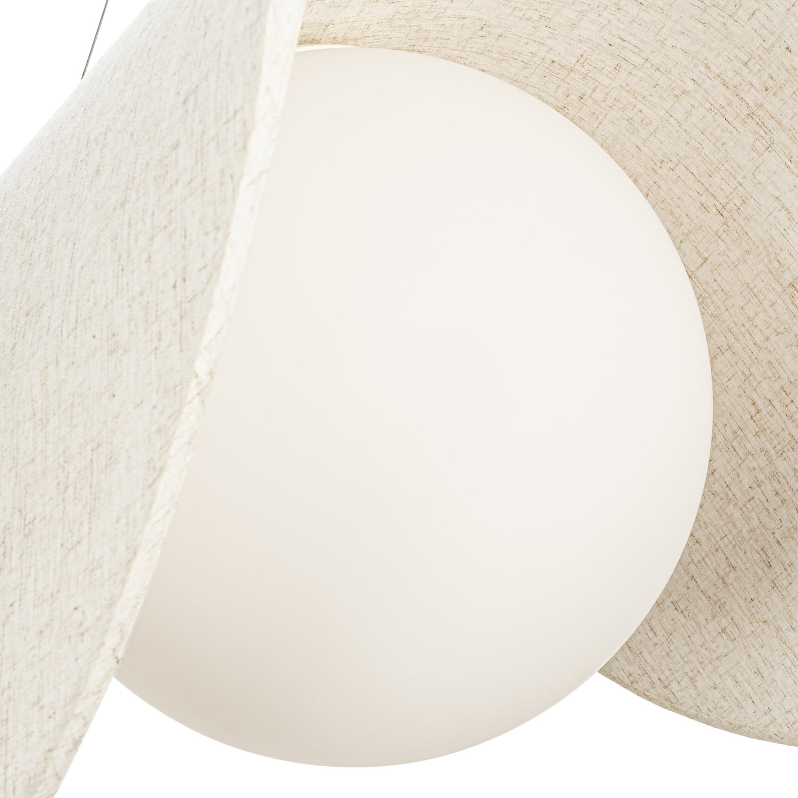 Suspension LED Tamani, 60 cm, lin, verre, blanc, à intensité variable - Lucande