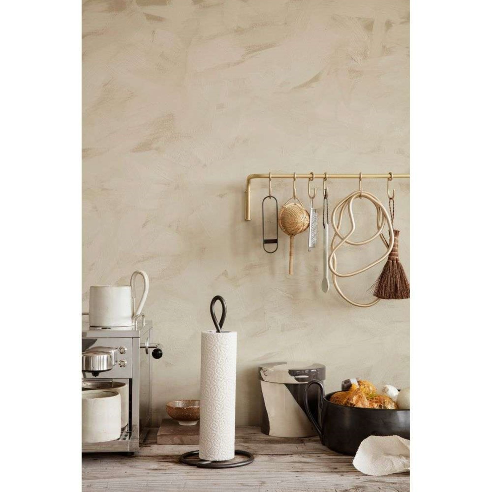 Curvature Paper Towel Holder Black Brass - ferm LIVING