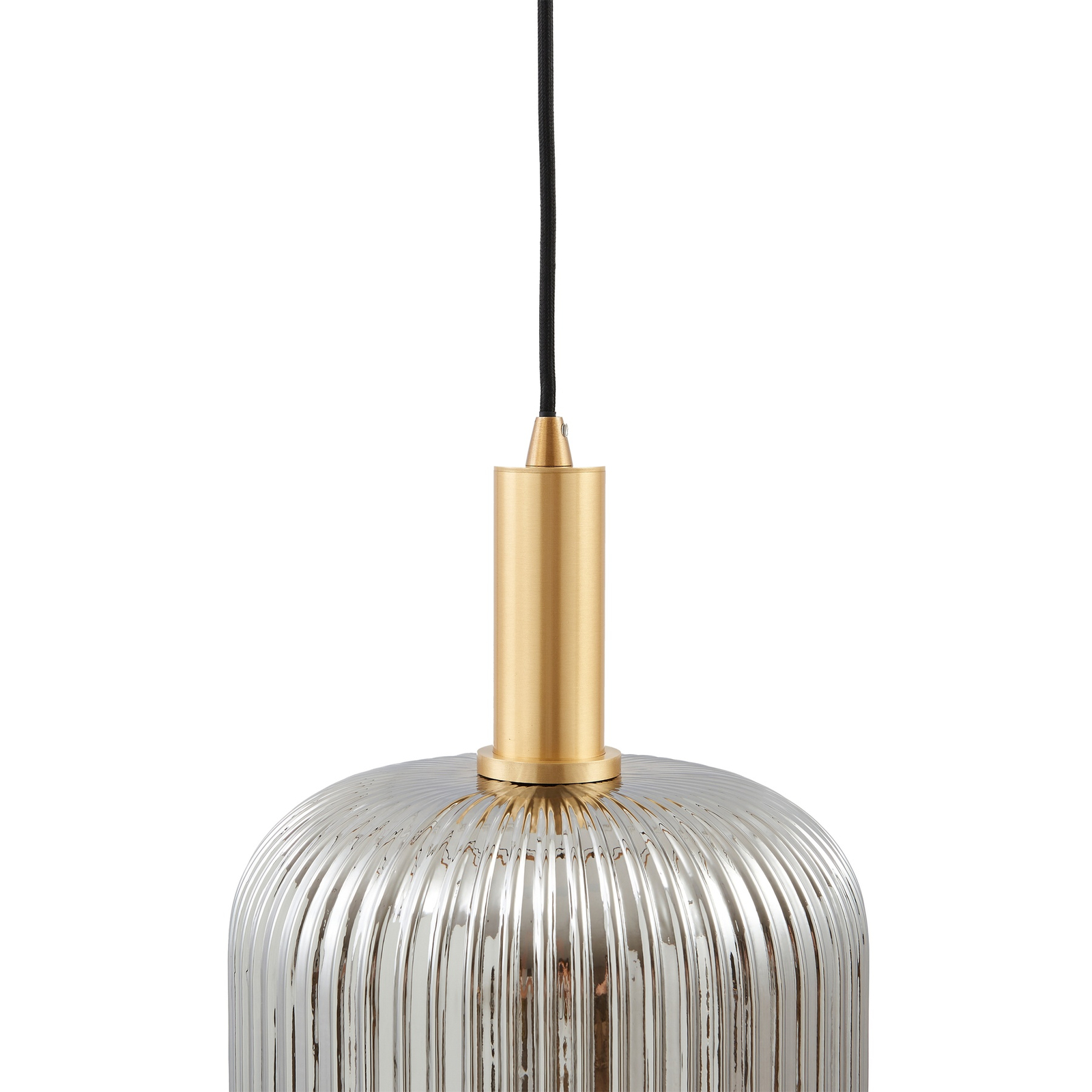 Lindby Doroteo pendant light, 1-bulb, grey, glass