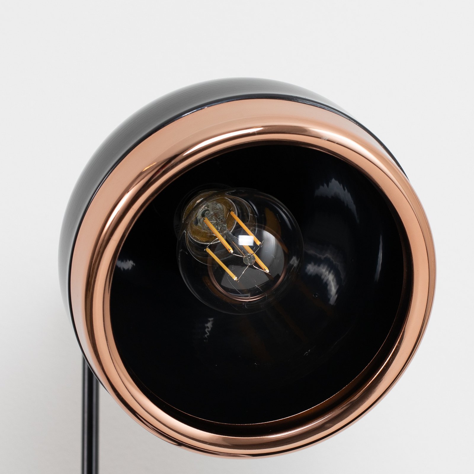 Bordlampe Yildo, sort/kobber, metal, højde 52 cm
