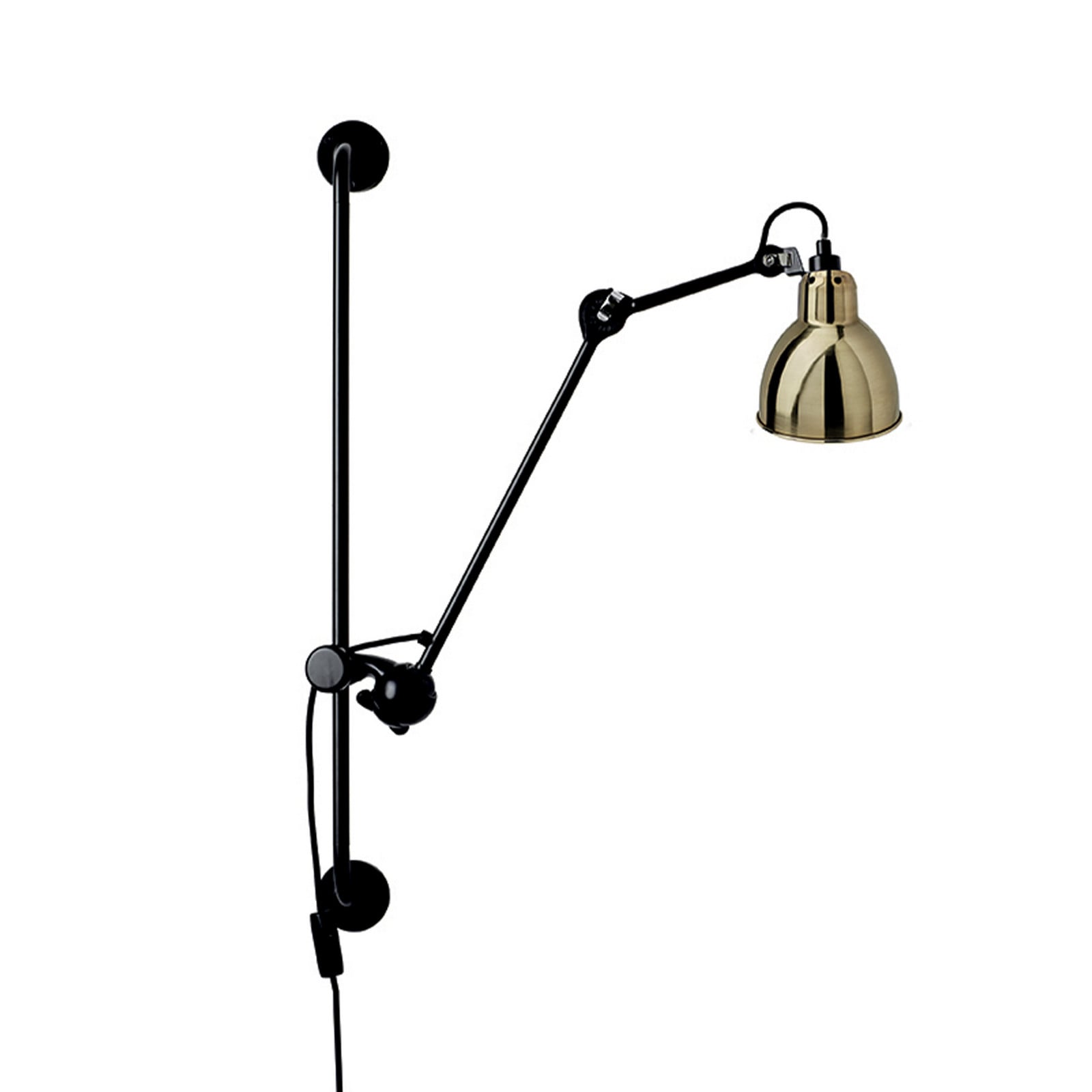 210 Væglampe sort/messing 201 Round Lampe Gras - Stue - Design - Metal - Med én lyskilde