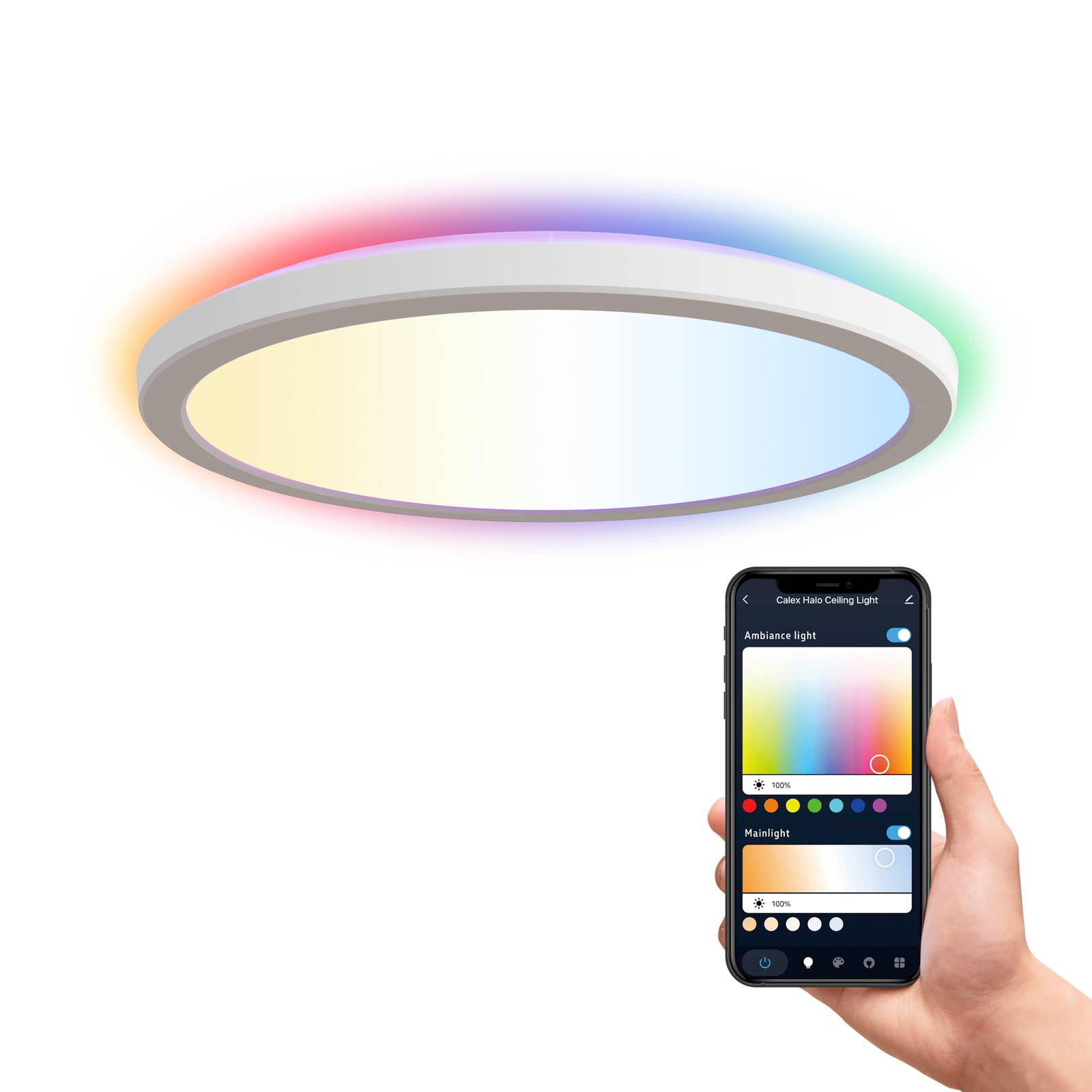 Lampa sufitowa LED Calex Smart Halo, Ø 40 cm