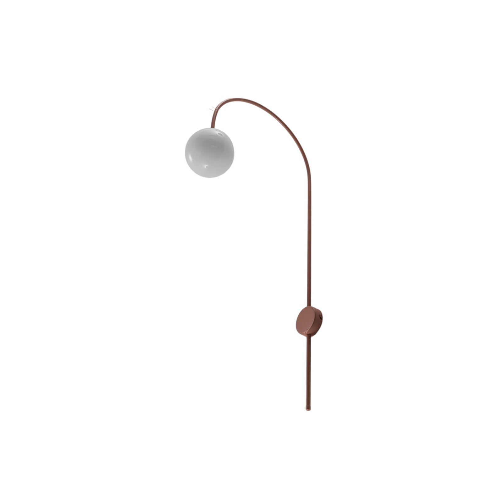 Lampa ścienna Una w kolorze koralowej czerwieni, metal i szkło – ALDEX