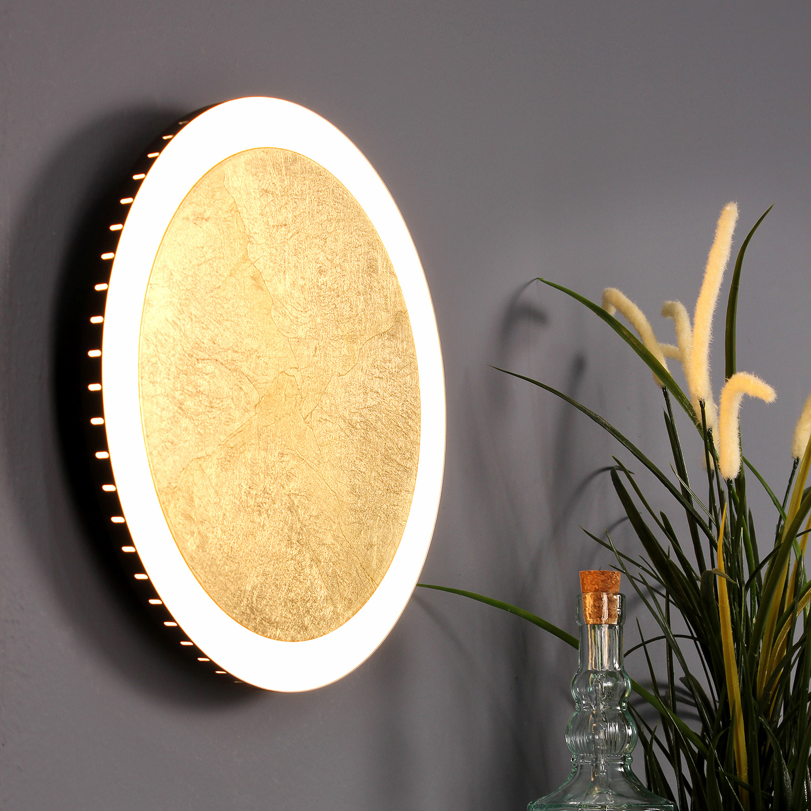 LED-Wandleuchte Moon gold
