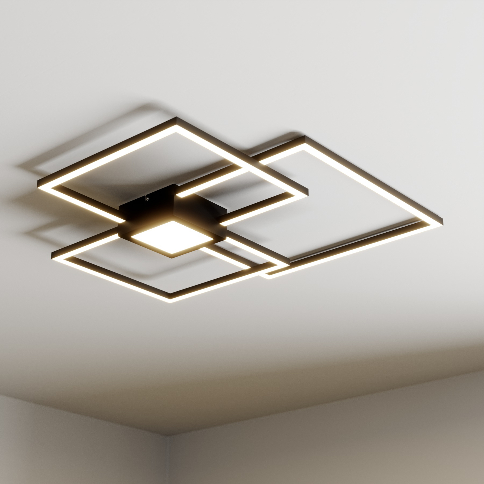 Lindby Duetto plafonnier LED anthracite 38 W