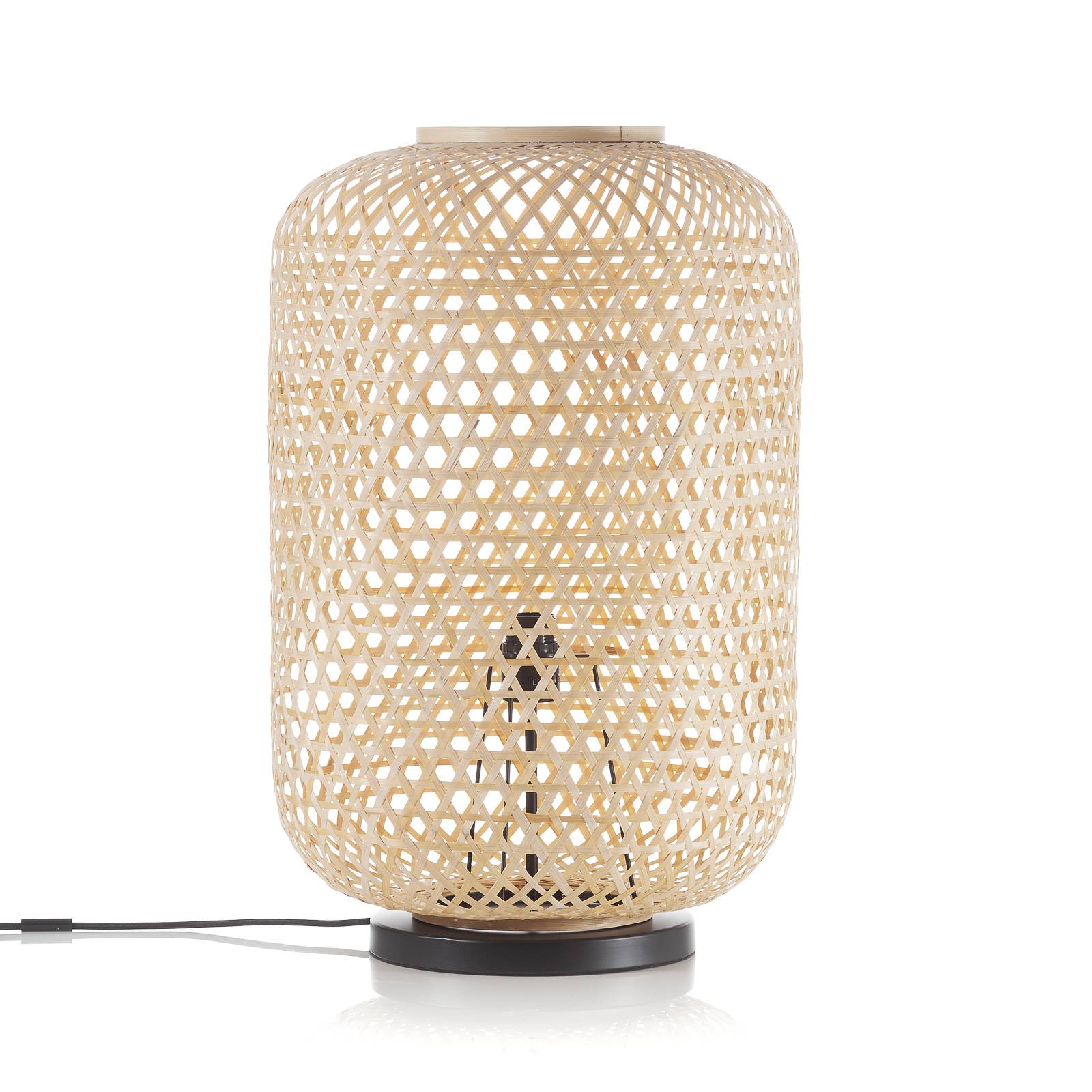 Schöner Wohnen Calla floor lamp natural 63 cm high, for Living / Dining Room, rattan, metal, E27, 40 W, H: 63 cm