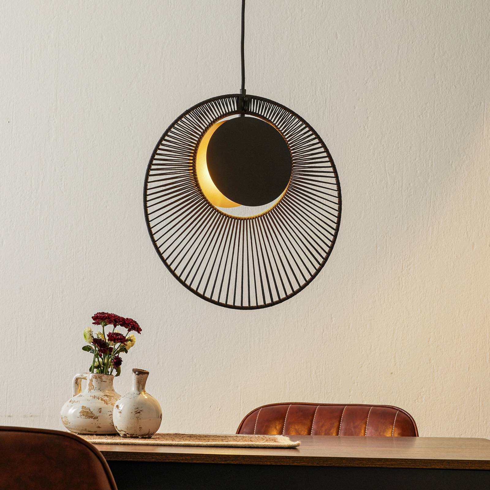 Forestier Oyster design-hanglamp, zwart
