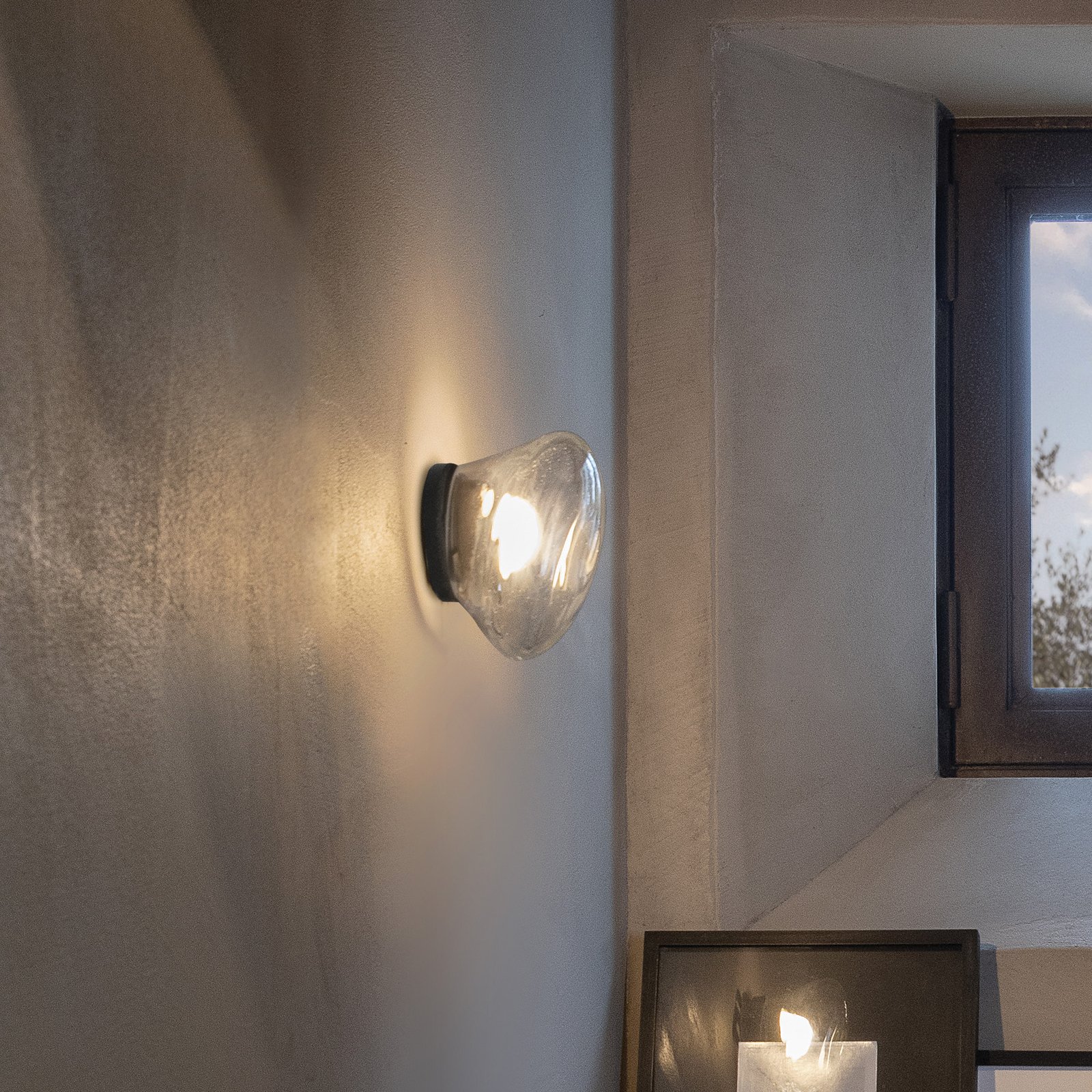 Karman Agua LED-Wandleuchte, IP44, Glas
