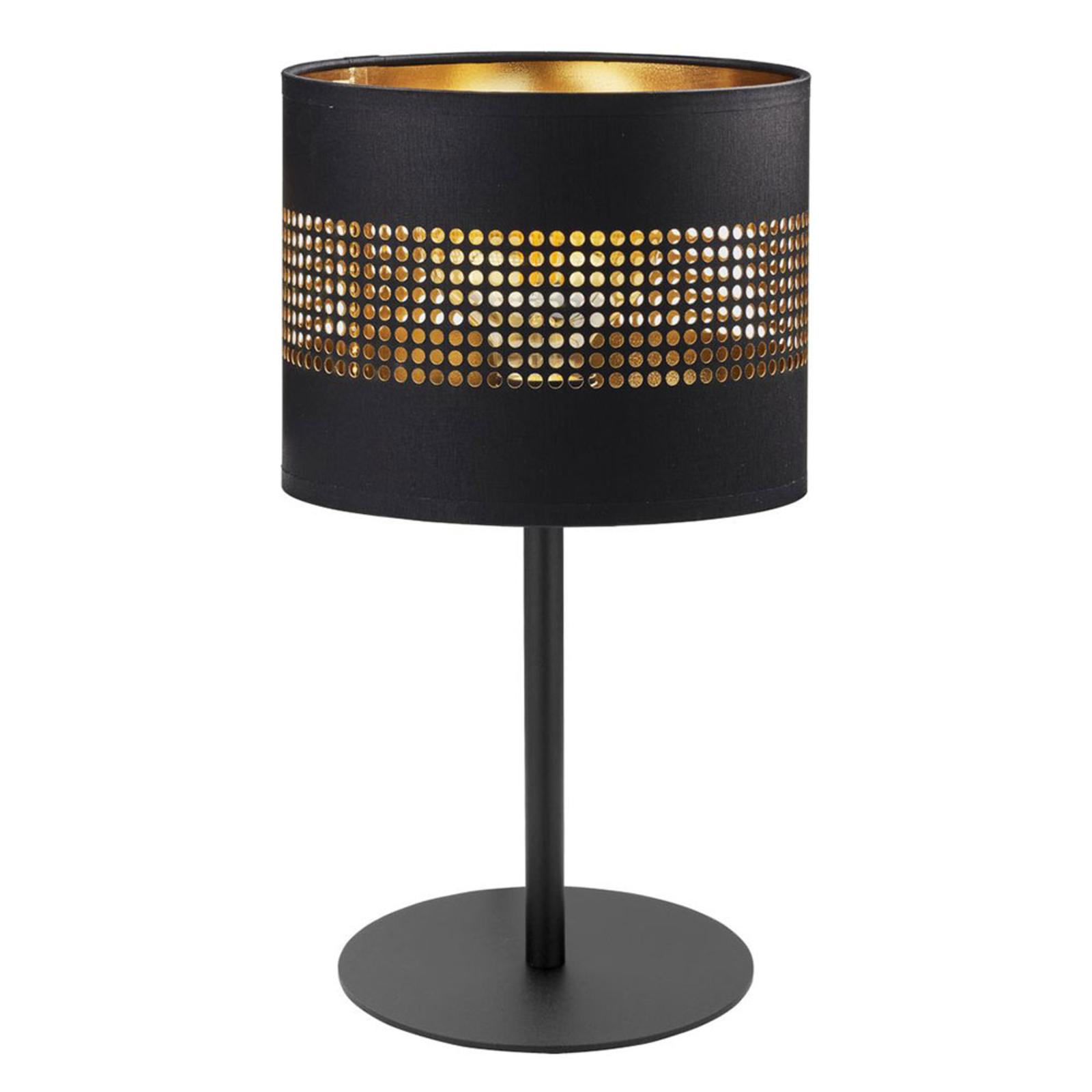 TK LIGHTING Tago table lamp, black and gold, for Living / Dining Room, metal, E27, 60 W, energy efficiency: A++, H: 39 cm