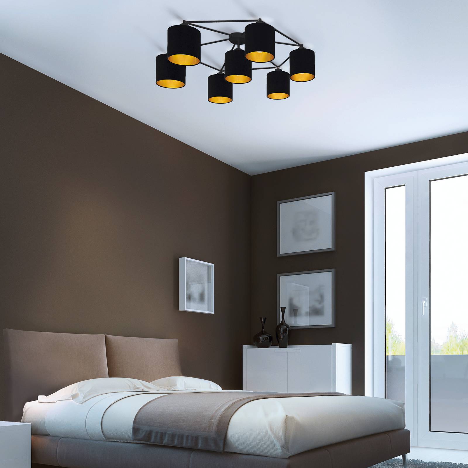 Deckenlampe Staiti schwarz mit Schirmen günstig online kaufen