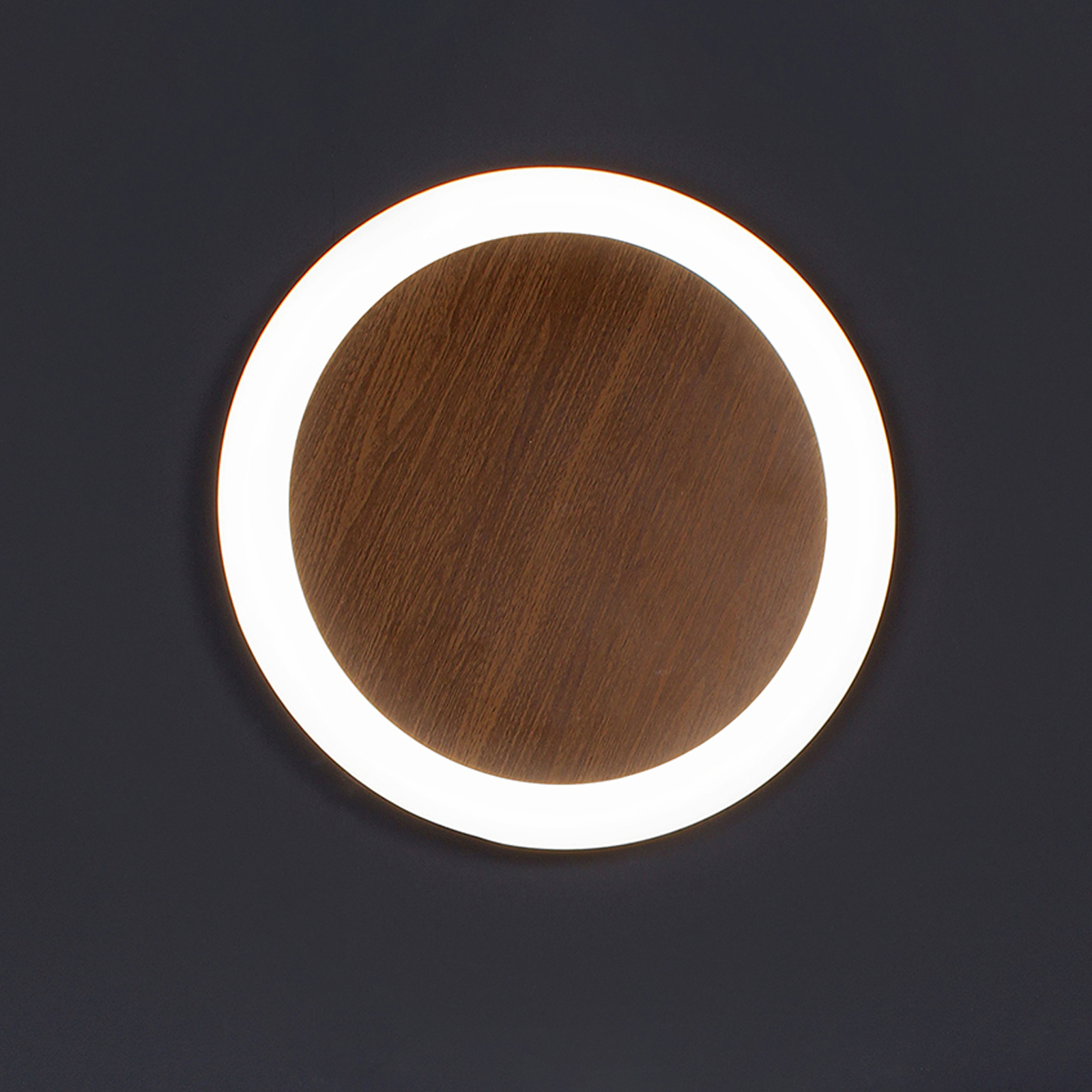 Morton LED wall light 3-level-dim, wood look