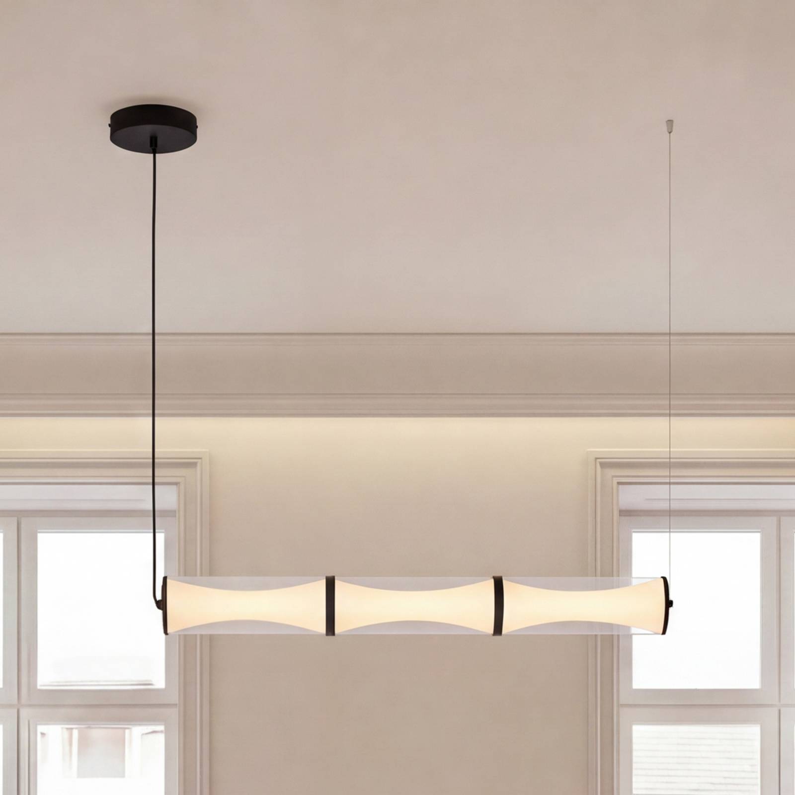 Żyrandol LED OSRAM Decor Squeeze, czarna, 101 cm, szkło