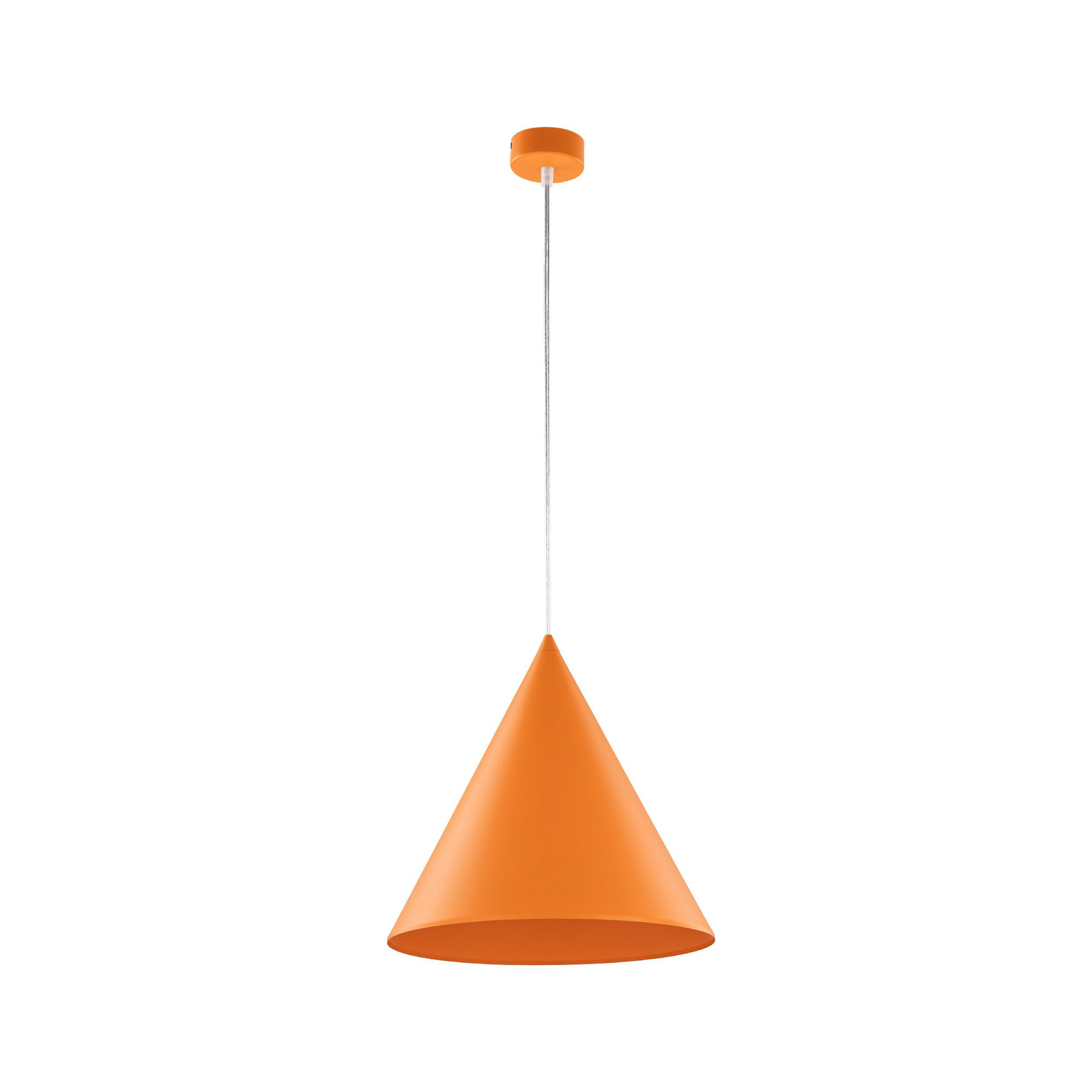Candeeiro suspenso CONO, luz única, Ø 32 cm, cor de laranja