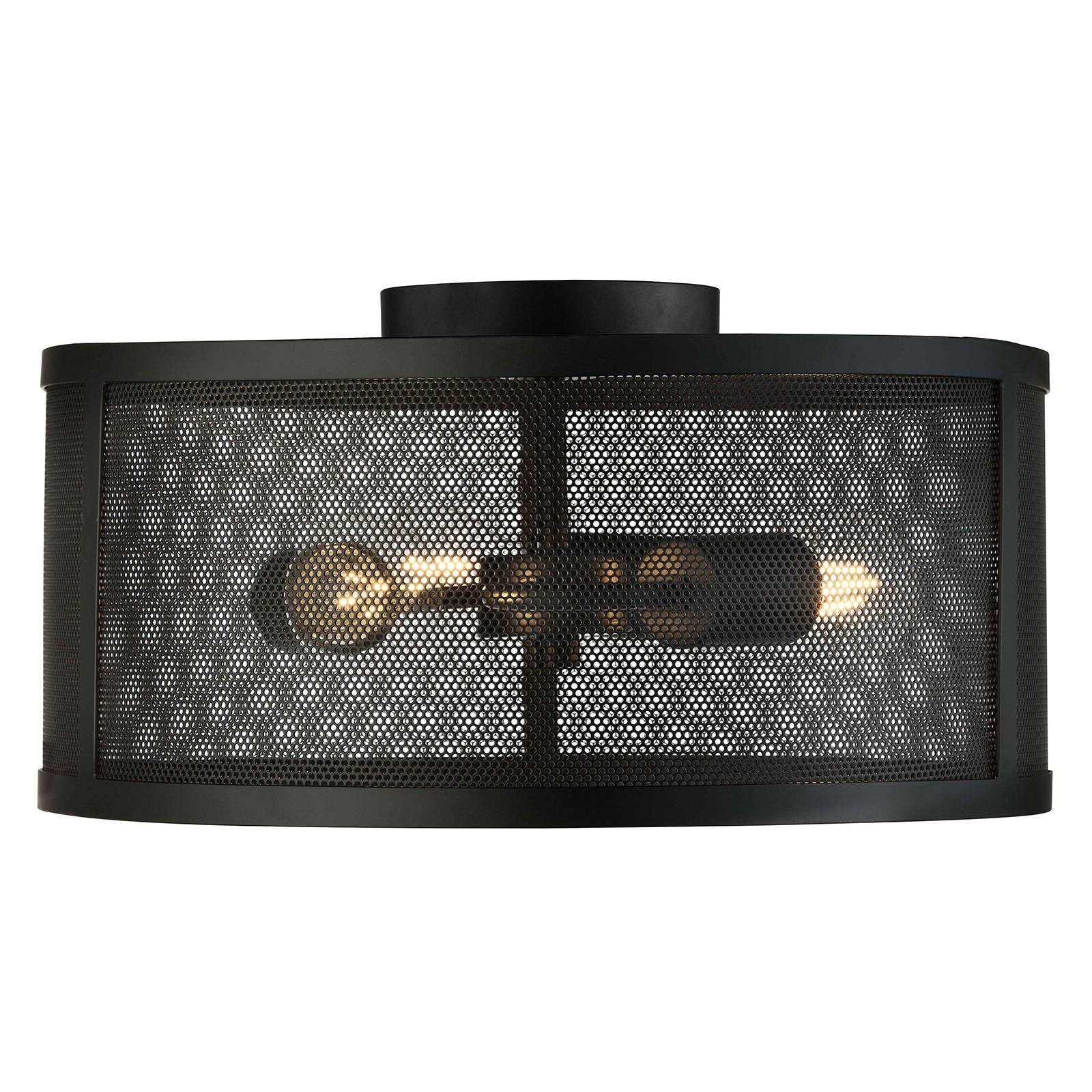 Lampa sufitowa Fishnet z metalu, czarna