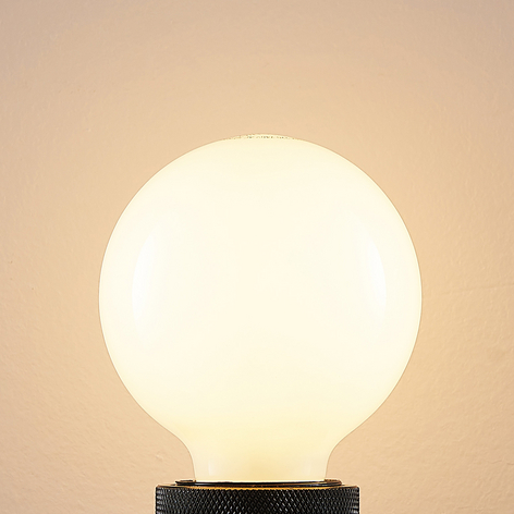E27 4 W G80 2.700 K LED-pære, kan dæmpes, opal